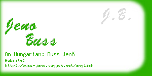 jeno buss business card