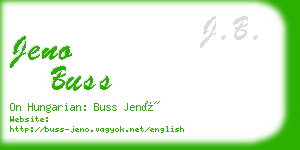 jeno buss business card
